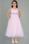 Powder Color Long Girl Dress ABU3031