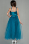 Long Oil Green Girl Dress ABU3032