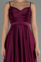 Long Plum Satin Evening Dress ABU1601