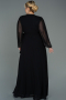 Long Black Chiffon Plus Size Evening Dress ABU3075