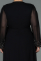 Long Black Chiffon Plus Size Evening Dress ABU3075