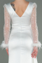 Long White Satin Evening Dress ABU3080