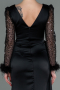 Long Black Satin Evening Dress ABU3080