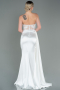 White Long Satin Evening Dress ABU6141