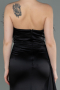 Long Black Satin Evening Dress ABU3091