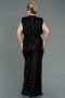 Long Black Scaly Plus Size Evening Dress ABU3115