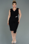 Midi Black Oversized Evening Dress ABK1752