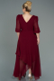 Burgundy Midi Chiffon Oversized Evening Dress ABK1083