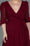 Burgundy Midi Chiffon Oversized Evening Dress ABK1083