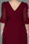 Burgundy Midi Chiffon Oversized Evening Dress ABK1083