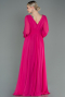 Fuchsia Long Chiffon Evening Dress ABU1702