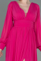 Fuchsia Long Chiffon Evening Dress ABU1702