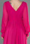 Fuchsia Long Chiffon Evening Dress ABU1702