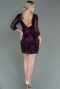Plum Short Evening Dress ABK1599