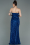 Long Sax Blue Scaly Evening Dress ABU3134
