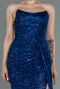 Long Sax Blue Scaly Evening Dress ABU3134