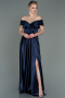 Long Navy Blue Prom Gown ABU3157