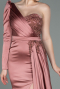 Onion Skin Long Satin Evening Dress ABU2610