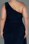 Long Navy Blue Plus Size Evening Dress ABU3132
