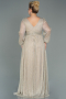 Long Beige Plus Size Evening Dress ABU3154