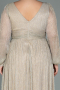 Long Beige Plus Size Evening Dress ABU3154