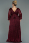 Long Burgundy Plus Size Evening Dress ABU3154