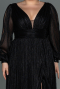 Long Black Plus Size Evening Dress ABU3154