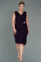 Midi Dark Purple Oversized Evening Dress ABK1752