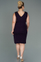 Midi Dark Purple Oversized Evening Dress ABK1752