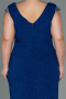Long Sax Blue Plus Size Evening Dress ABU2438
