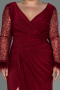 Burgundy Long Oversized Evening Dress ABU2976