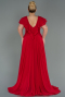 Red Long Plus Size Evening Dress ABU032