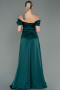 Emerald Green Long Satin Evening Dress ABU2903