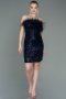 Short Navy Blue Scaly Invitation Dress ABK1809