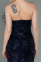 Short Navy Blue Scaly Invitation Dress ABK1809