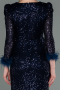 Long Navy Blue Scaly Mermaid Prom Dress ABU3177