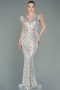 Beige Long Evening Dress ABU881