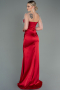 Long Red Satin Prom Gown ABU3198