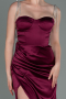 Long Plum Satin Prom Gown ABU3198
