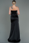 Long Black Satin Prom Gown ABU3198