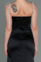 Long Black Satin Prom Gown ABU3198