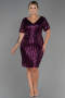 Plum Short Plus Size Evening Dress ABK686