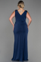 Navy Blue Long Plus Size Evening Dress ABU2931