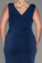 Navy Blue Long Plus Size Evening Dress ABU2931