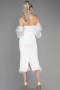 Midi White Invitation Dress ABK1796