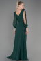 Long Emerald Green Chiffon Evening Dress ABU3220