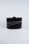 Black Plaster Fabric Night Bag SH822