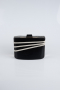 Black-Silver Plaster Fabric Night Bag SH822
