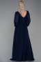 Long Navy Blue Chiffon Evening Dress ABU3243