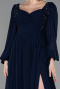 Long Navy Blue Chiffon Evening Dress ABU3243